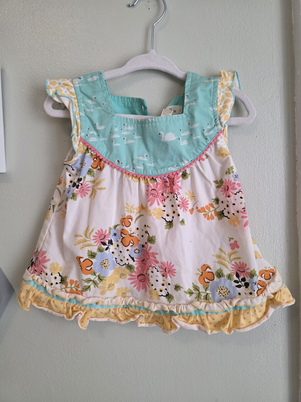 Matilda Jane Mint Green Dress with White Swan Print